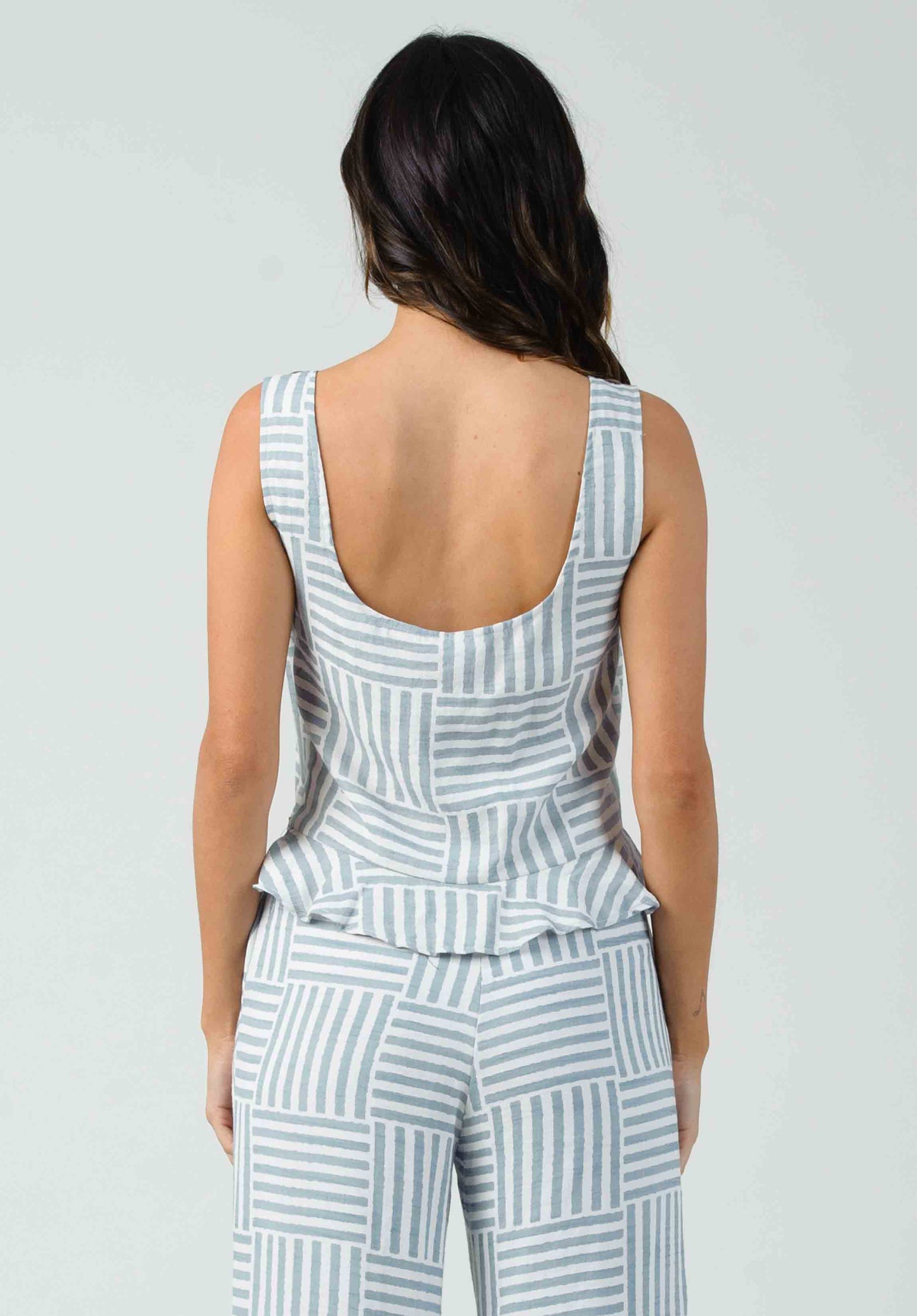 Women's Linen Peplum Top