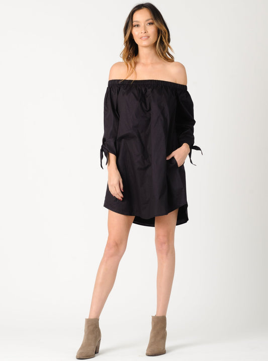 ELIANA OFF SHOULDER DRESS-BLACK