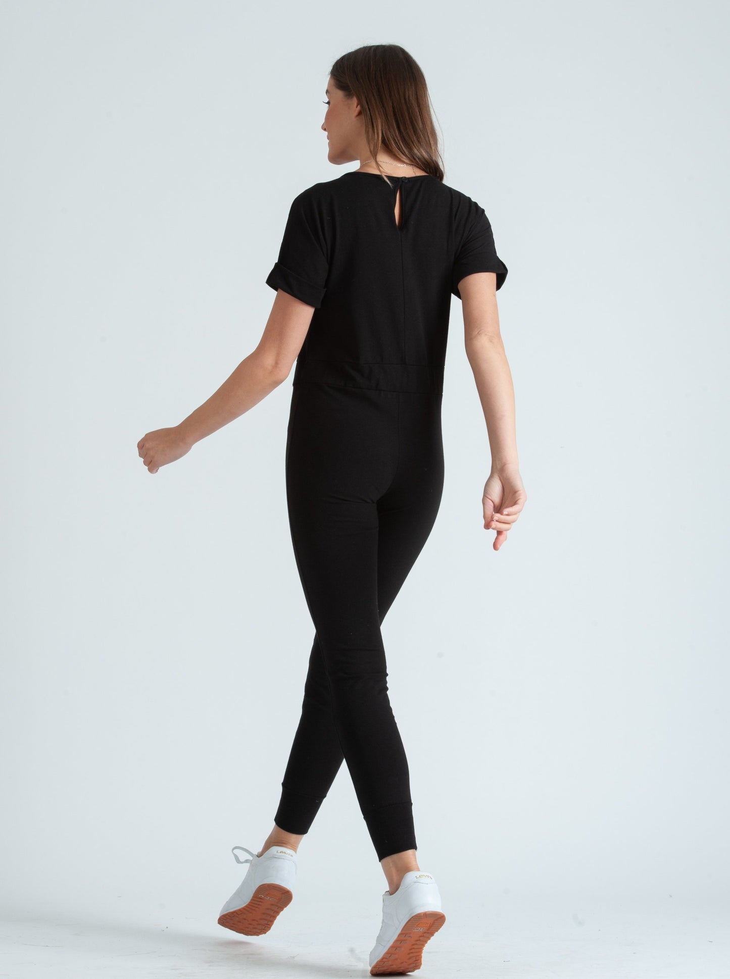 ADELINA KNIT JUMPSUIT-BLACK