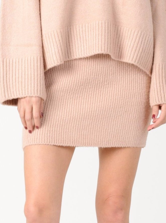 ROSALIE FITTED MINI SKIRT-BLUSH