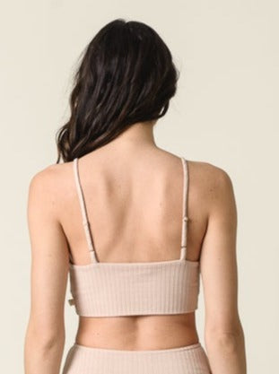 SWEET RIBBED BRALETTE-BONE