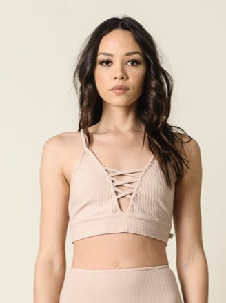 SWEET RIBBED BRALETTE-BONE