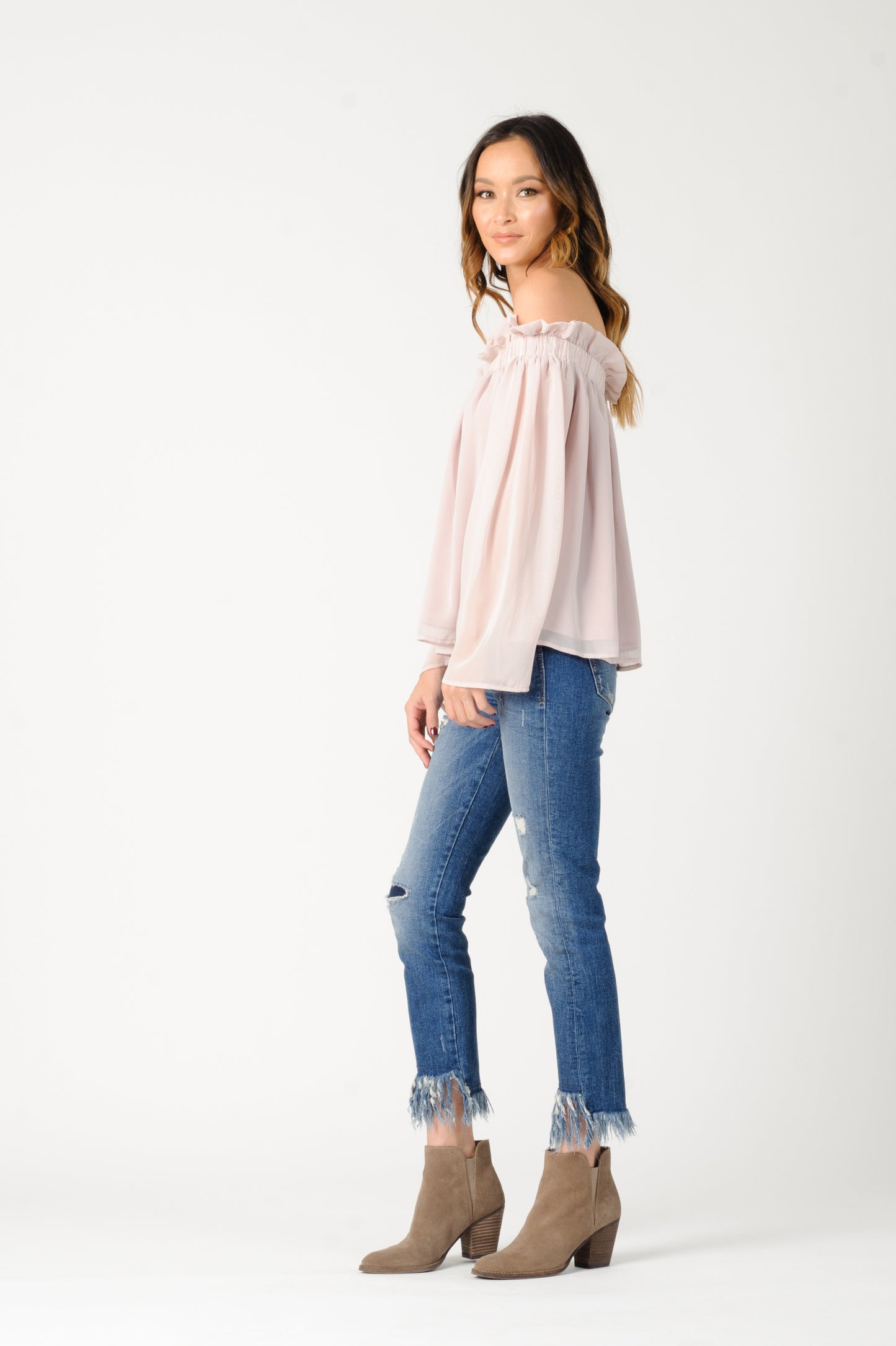 LEYLA OFF THE SHOULDER BLOUSE-WHITE