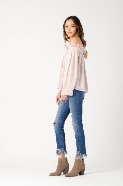 LEYLA OFF THE SHOULDER BLOUSE-WHITE
