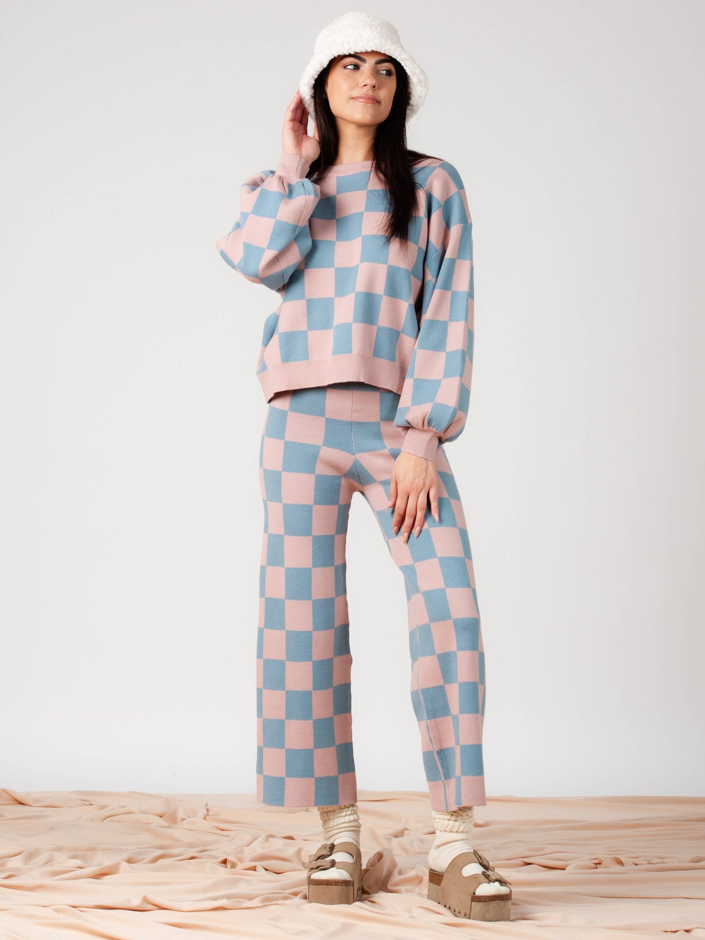 CHECKERED SWEATER SET