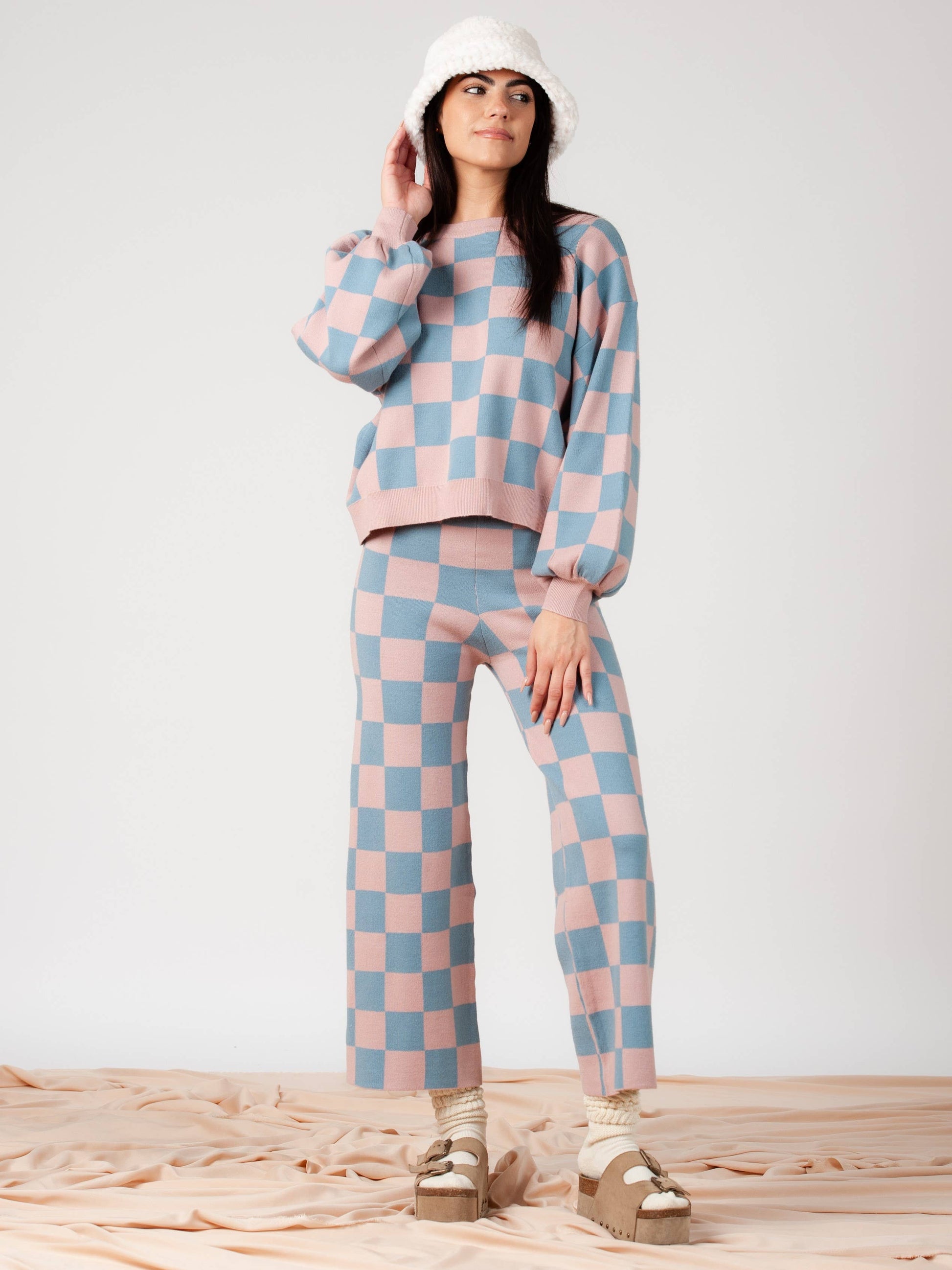 CHECKERED SWEATER SET