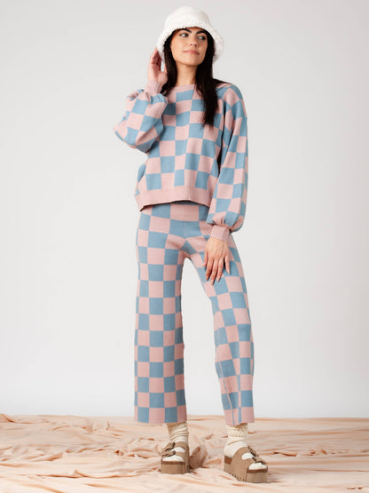 CHECKERED SWEATER SET