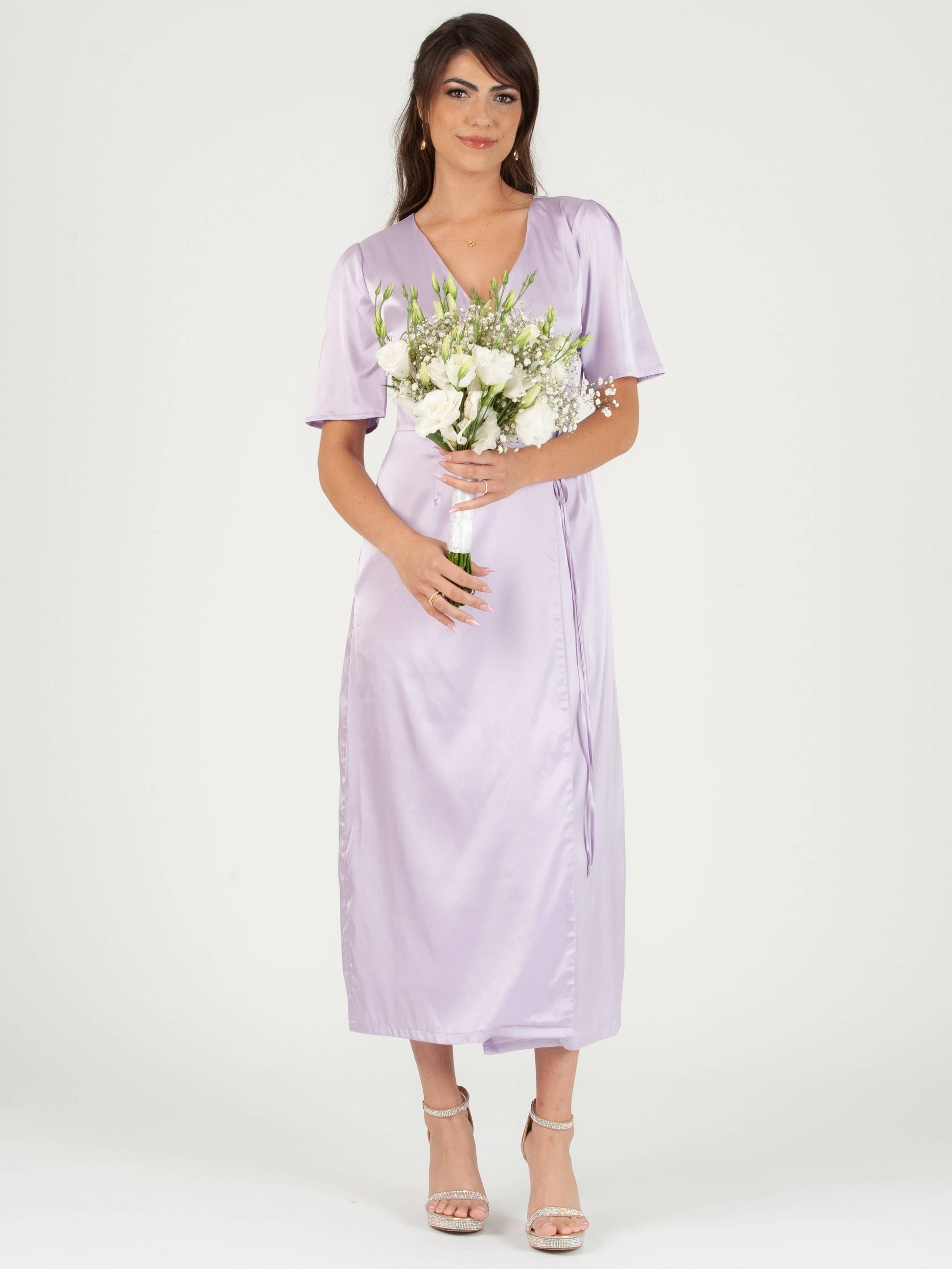 purple maxi wrap dress Yours London Women's Plus Size Purple Short Sleeve Ruffle Wrap Maxi Dress Size 10