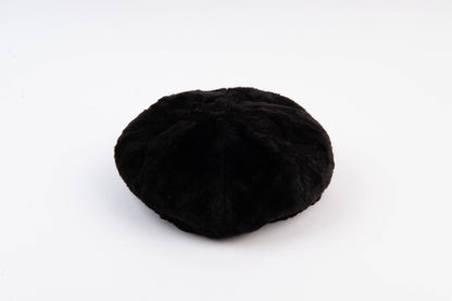 SEZANNE FAUX MINK BERET-BLACK