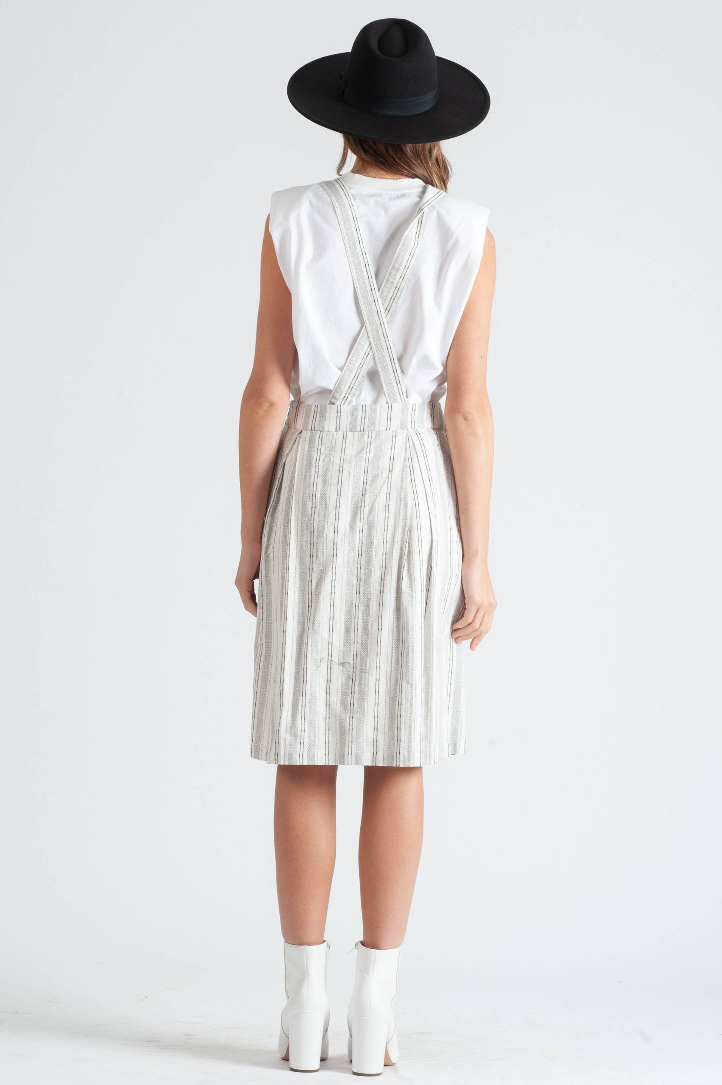 DELTA SUSPENDER DRESS-IVORY
