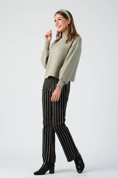 ECHO BOOT CUT PANT-BLACK STRIPE
