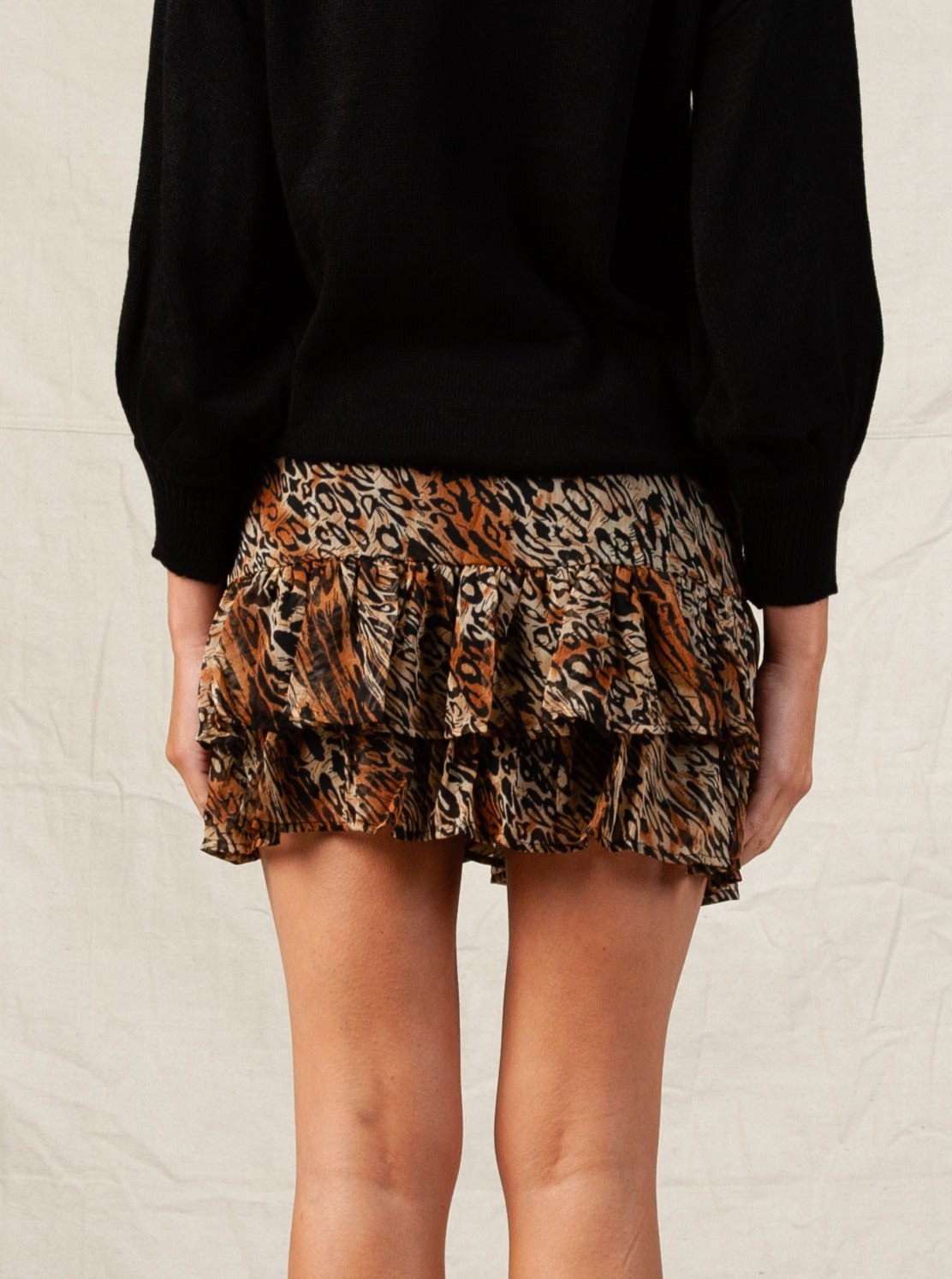 ZANADU SKIRT-TAN LEOPARD
