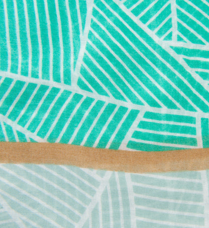Women's Green Geo Print Light Scarf