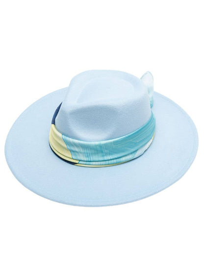 BOARDWALK BLUES RANCHER HAT WITH SCARF TRIM