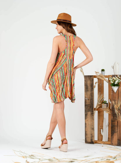 BANDHA RACERBACK DRESS-MULTI
