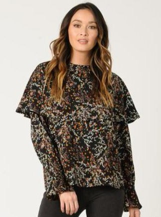 ALIYAH CAPE TOP-BLACK POTPOURRI